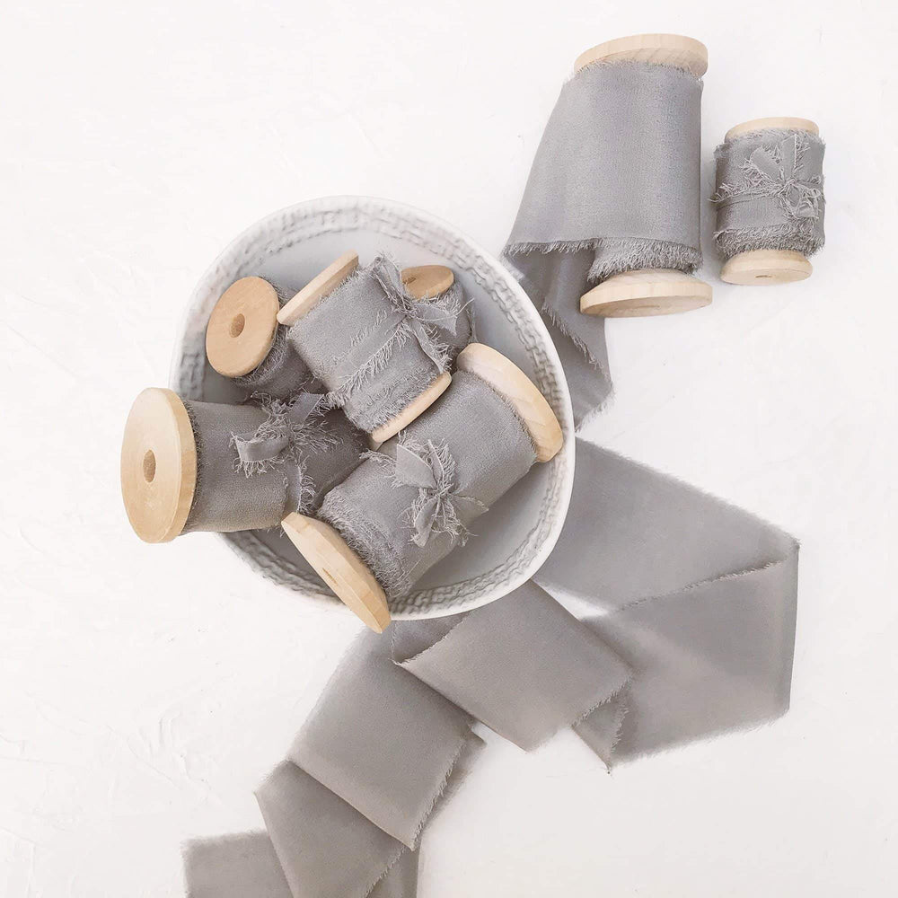 Silver Grey Crepe Silk Ribbon |5m