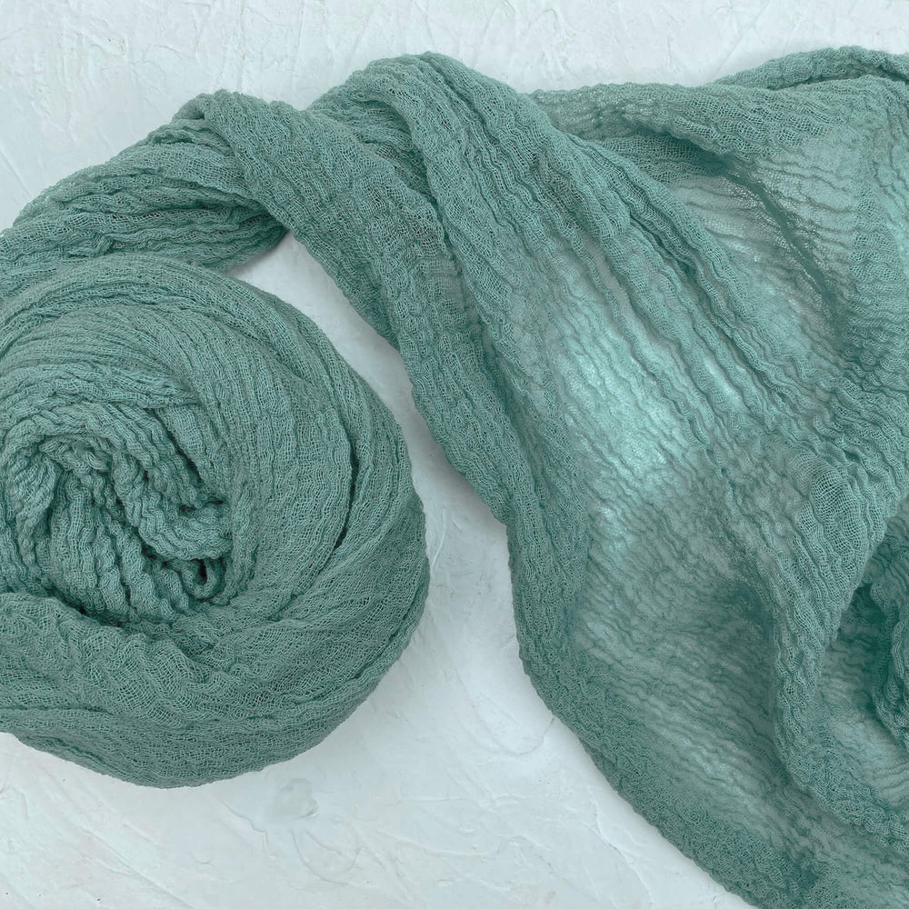 Deep Sage Cheesecloth Runner | 3.5m