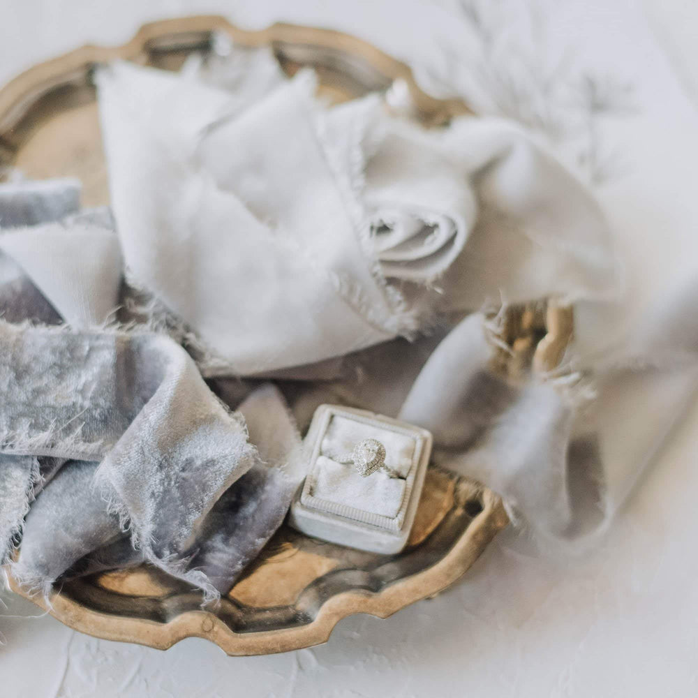 Pewter Velvet Ribbon