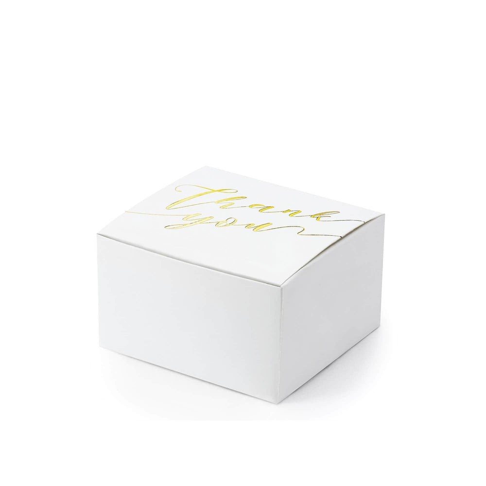 Gold 'Thank You' Favour Box | 10Pk