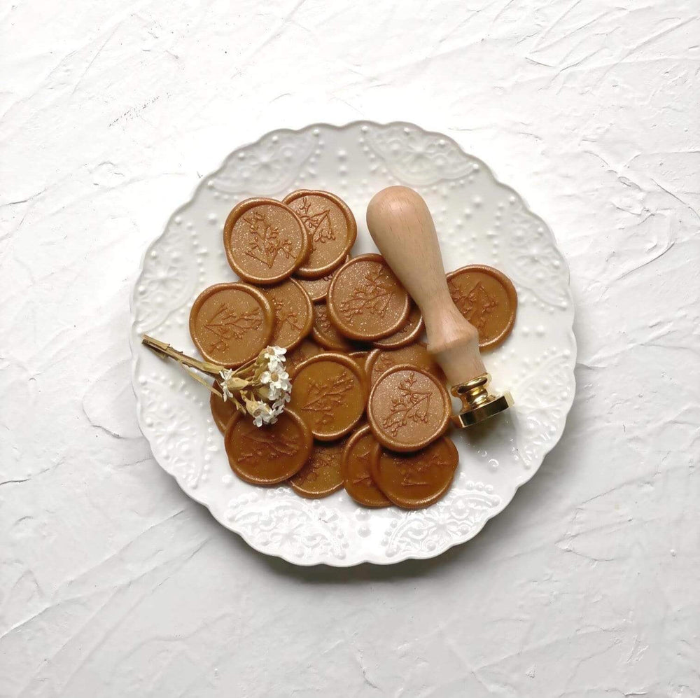 Bronze Branch Wax Seal stickers | Set of 10 - Stationery