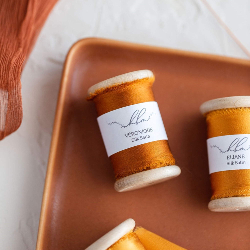 Veronique - Copper Silk Satin Ribbon