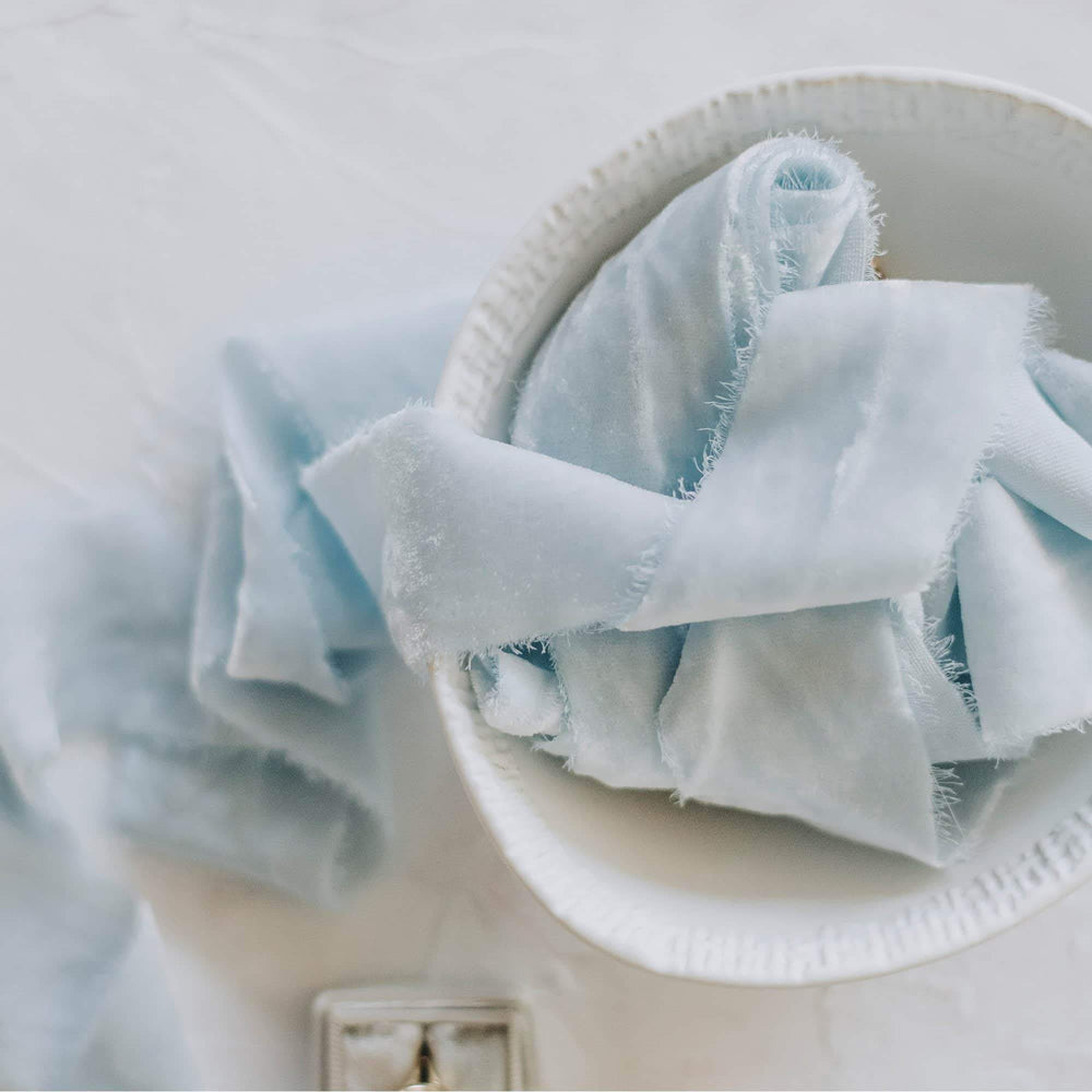 Pale Sky Velvet Ribbon