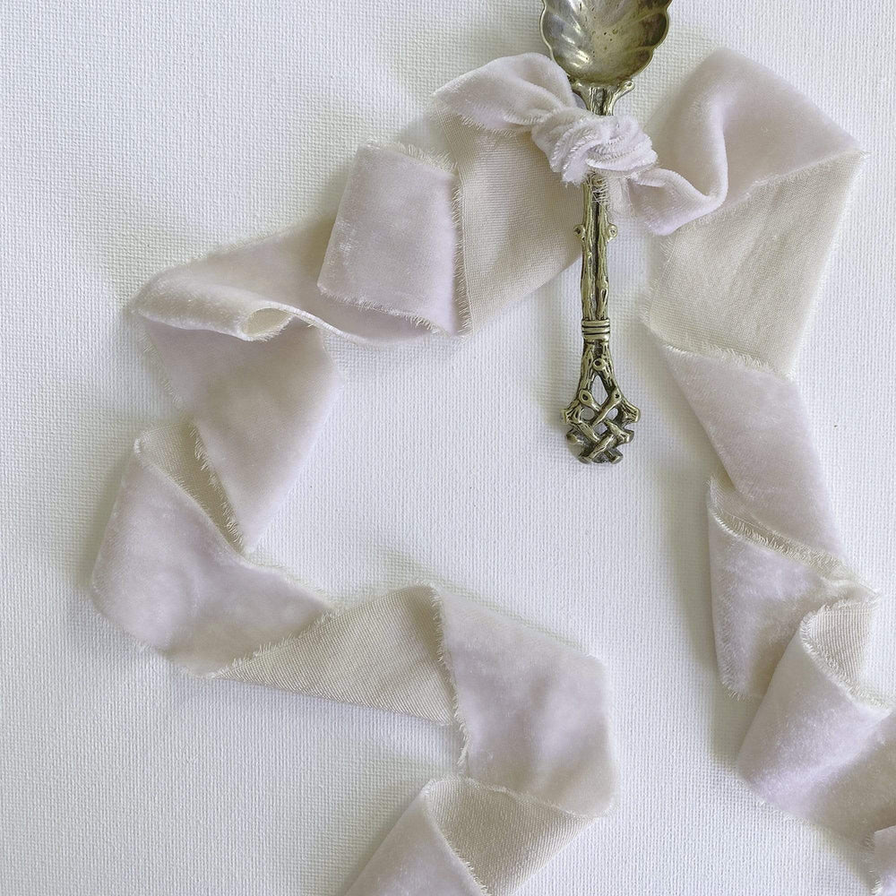 Beige Velvet Ribbon
