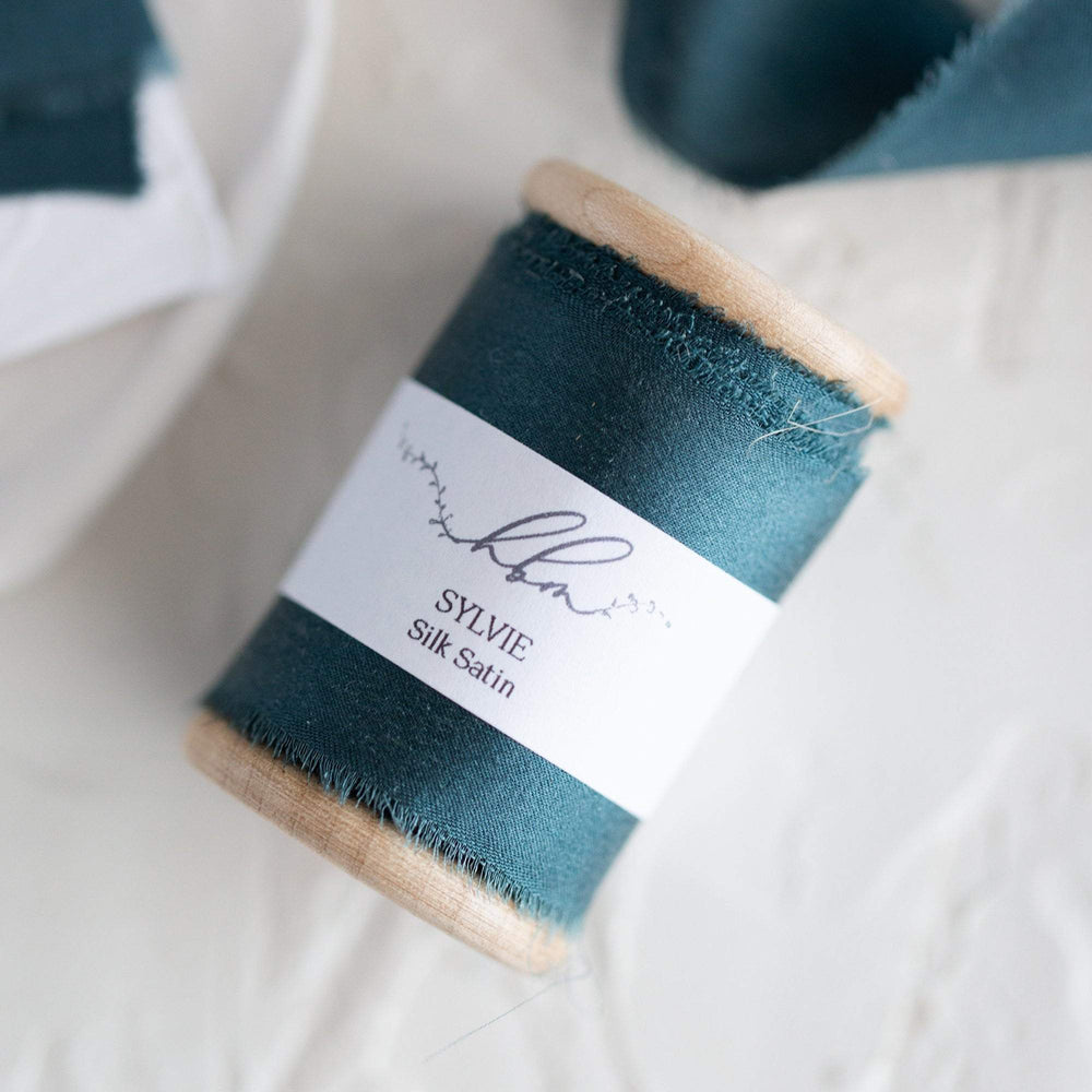 Sylvie - Peacock Green Silk Satin Ribbon