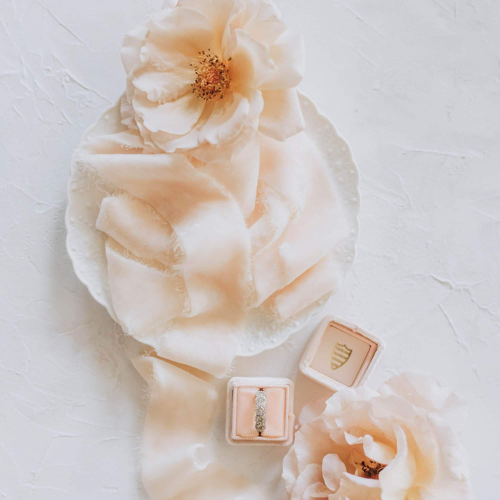 Palest Peach Velvet Ribbon