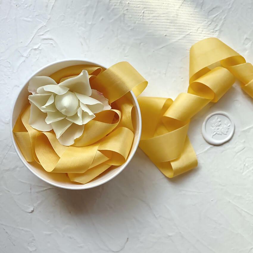 Goldenrod Neat Edge Silk Ribbon | 2.5m