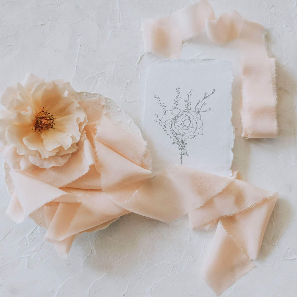 Apricot Crepe Silk Ribbon