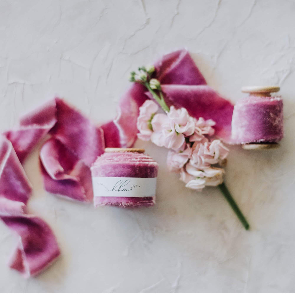 Orchid Pink Velvet Ribbon