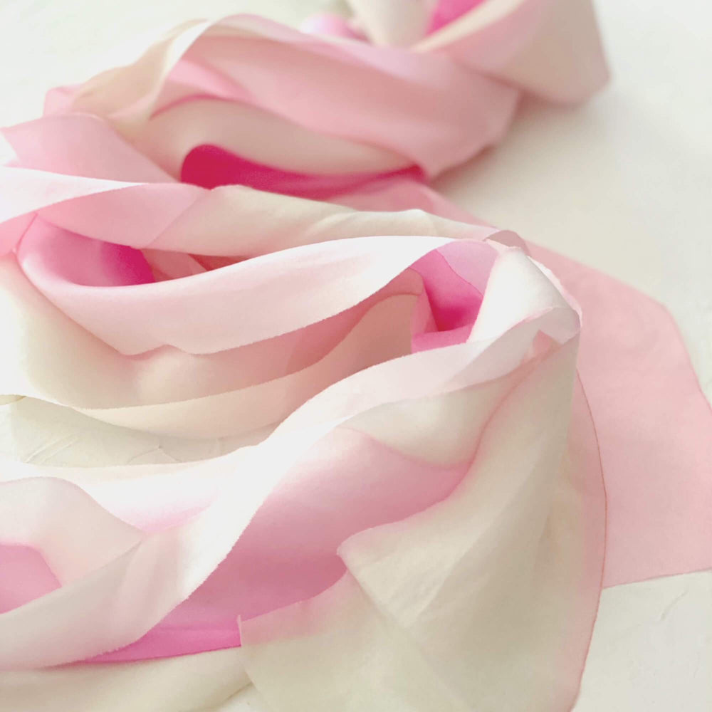 Peony Pink Silk Ribbon Bouquet Wrap