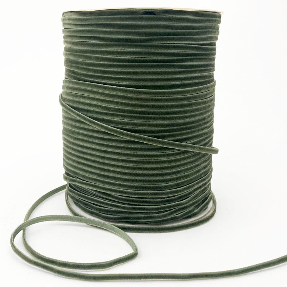 3mm Deep Moss Green Velvet Ribbon