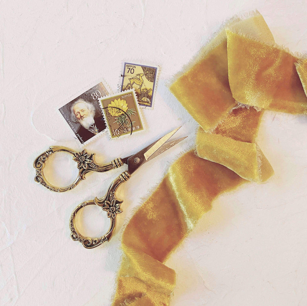 Antique Gold Velvet Ribbon