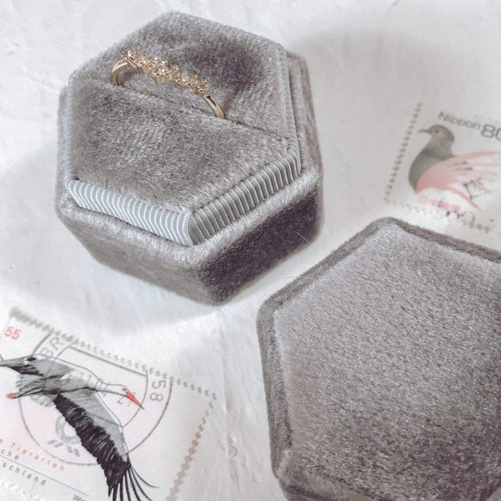 Storm Hexagonal Velvet Ring Boxes