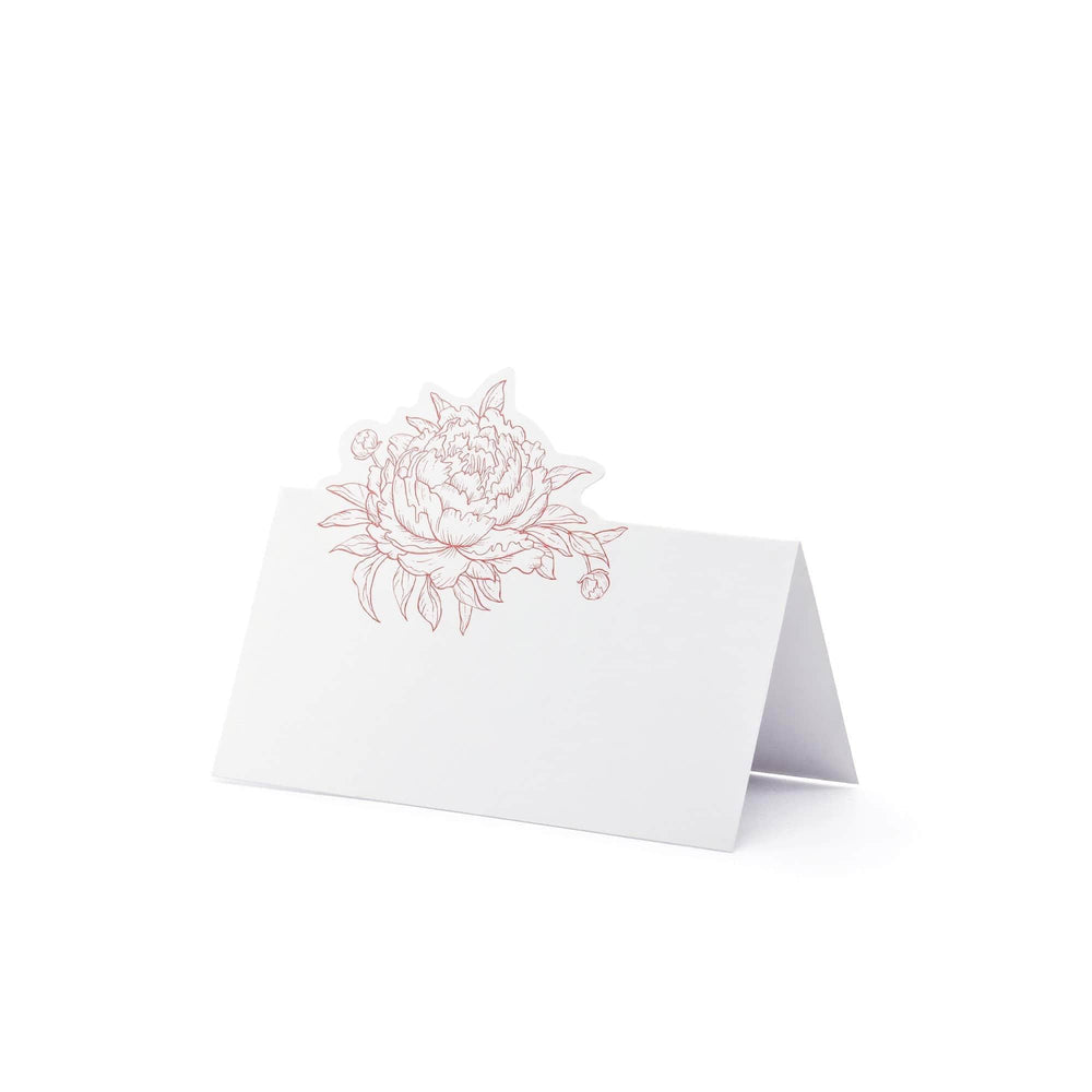 Floral Die Cut Wedding Place Cards | 10Pk