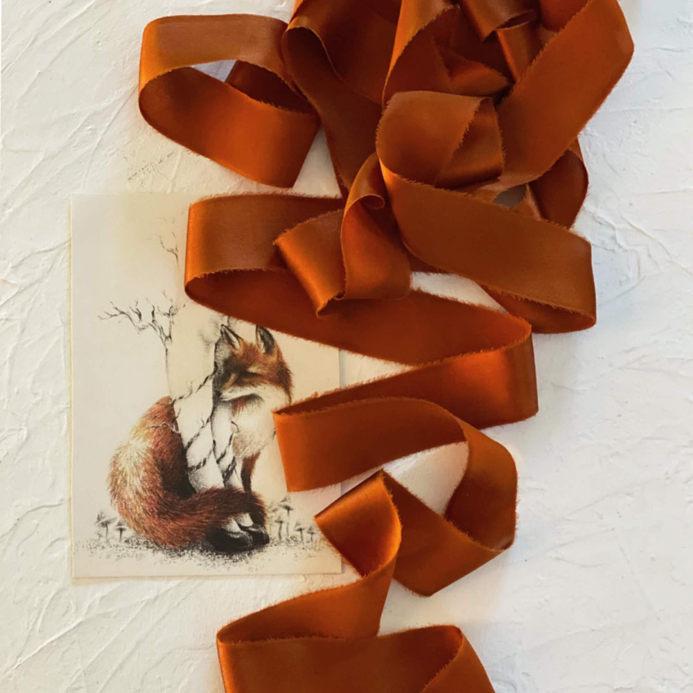 Rust Silk Satin Ribbon - Approx 4cm