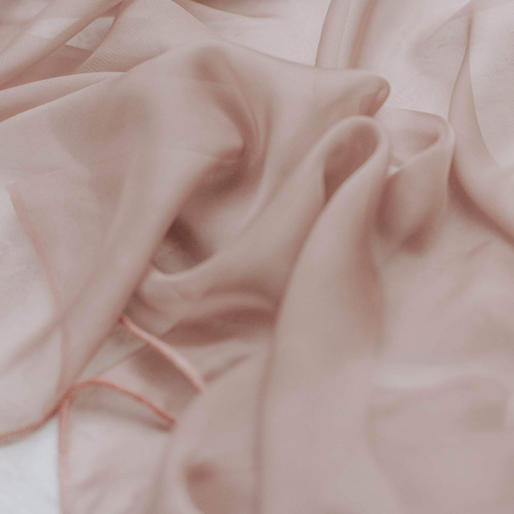 Smokey Taupe Silk Satin Chiffon Runner | 3m - Table