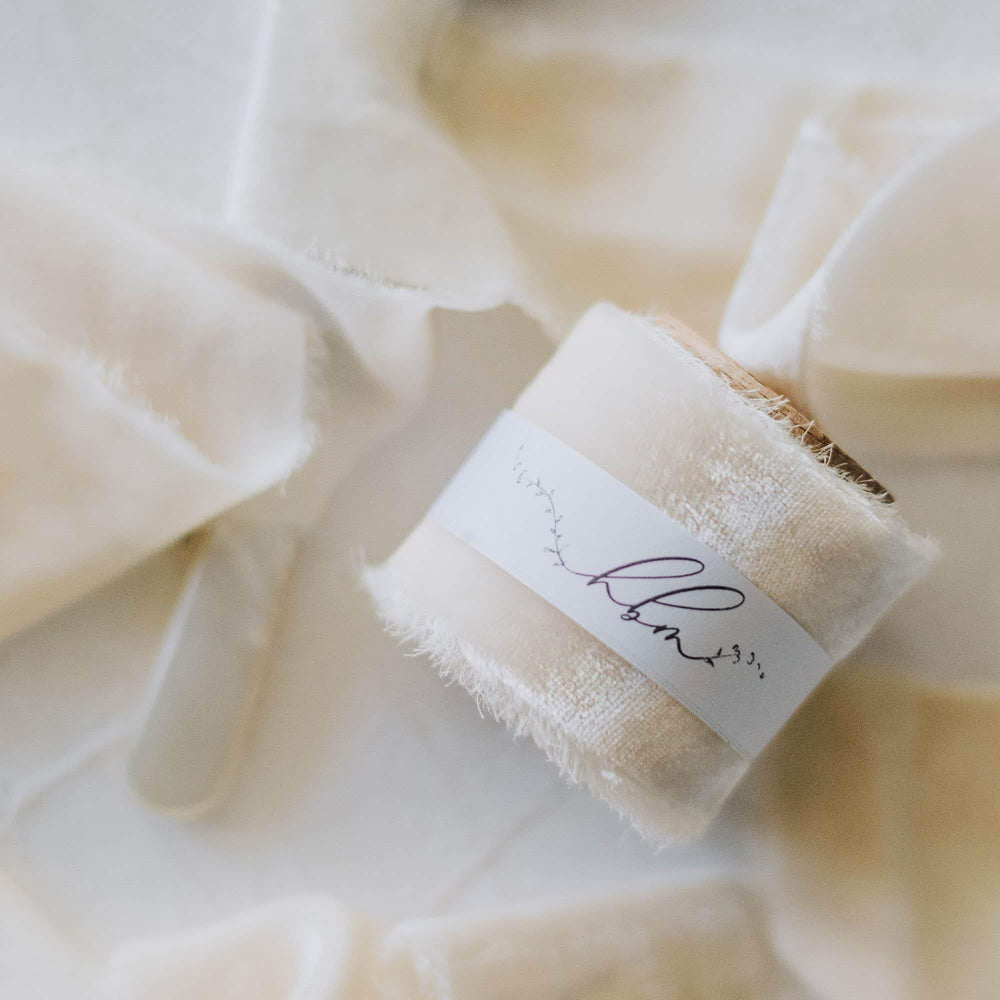Ivory Velvet Ribbon
