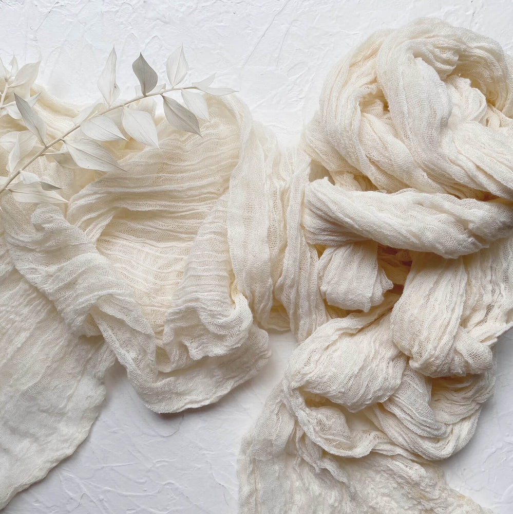 Ivory Muslin Gauze Table Runner | 3.5m • Runners • Wedding decor