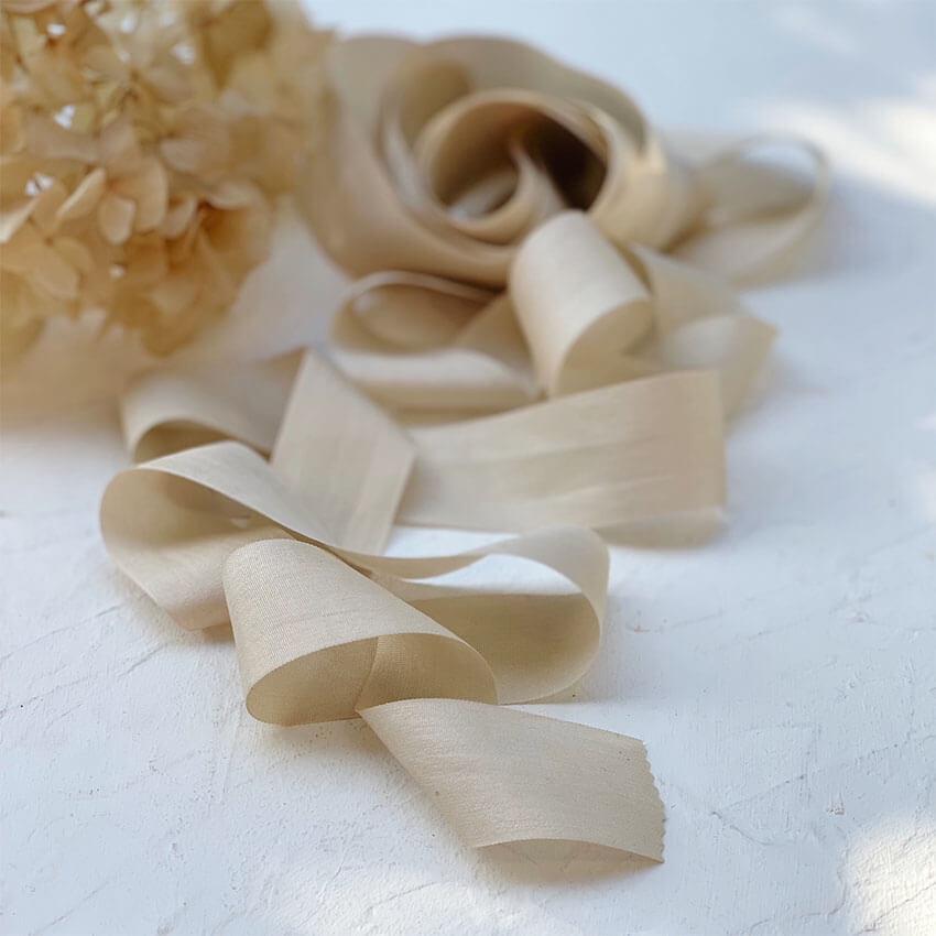 Taupe Neat Edge Silk Ribbon | 2.5m