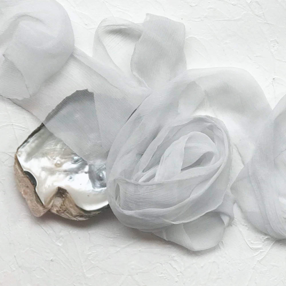Silver Linings Crinkle Chiffon Ribbon|3m