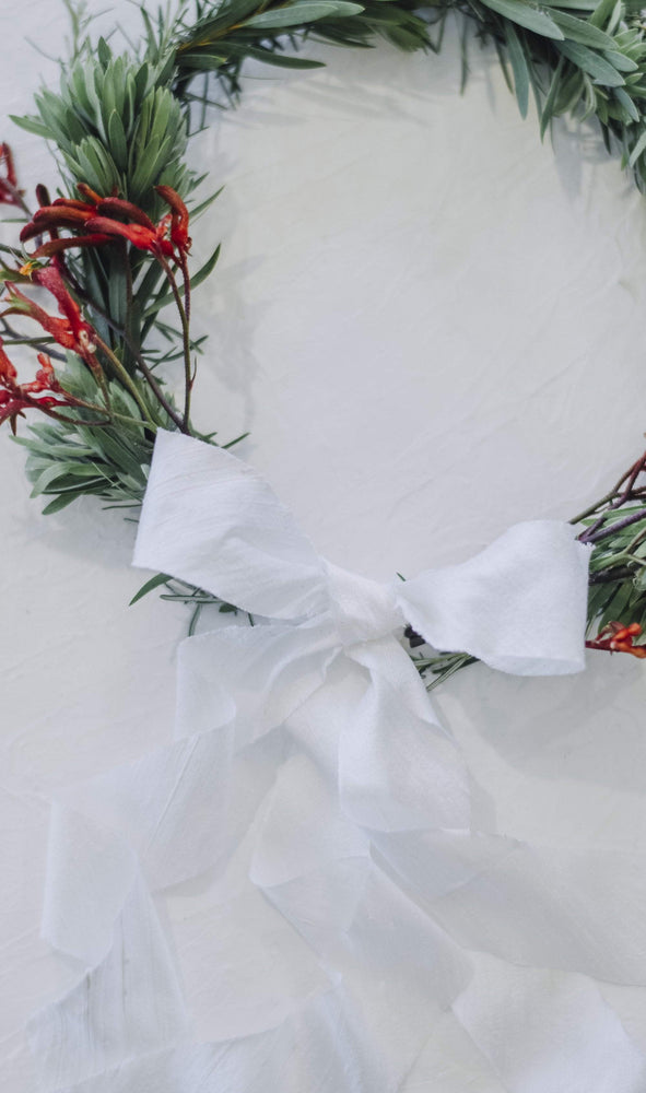 Snowy Dupion Silk Ribbon