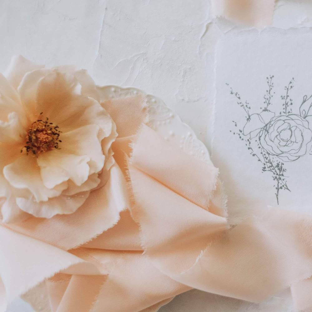 Apricot Crepe Silk Ribbon - 5cm