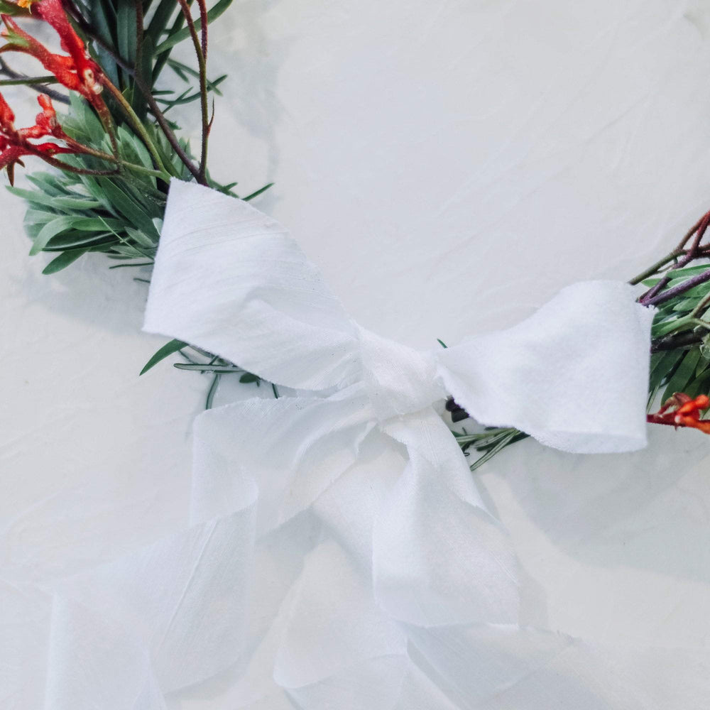 Snowy Dupion Silk Ribbon