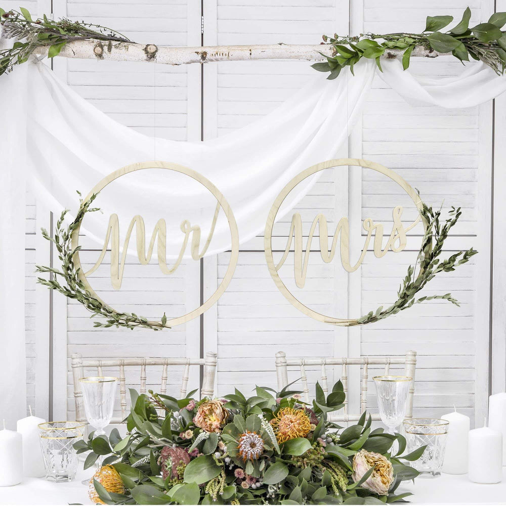 'Mr and Mrs' Wedding Sign Set