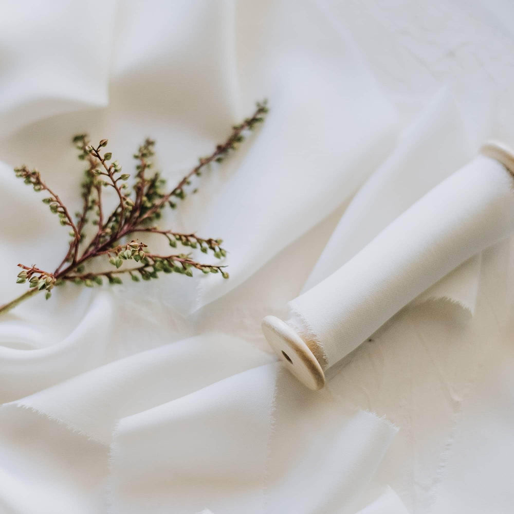 Careless Whispers White Silk Ribbon
