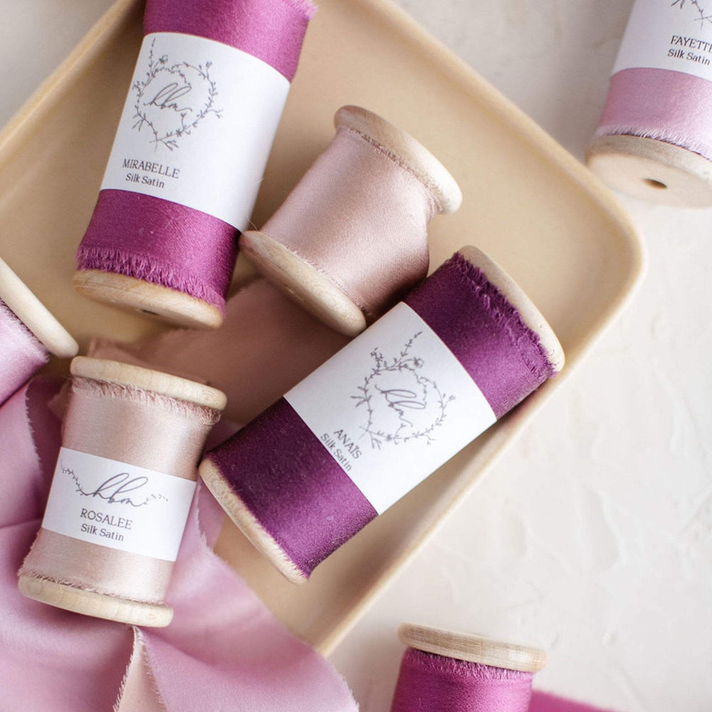 Plum purple eggplant silk ribbon