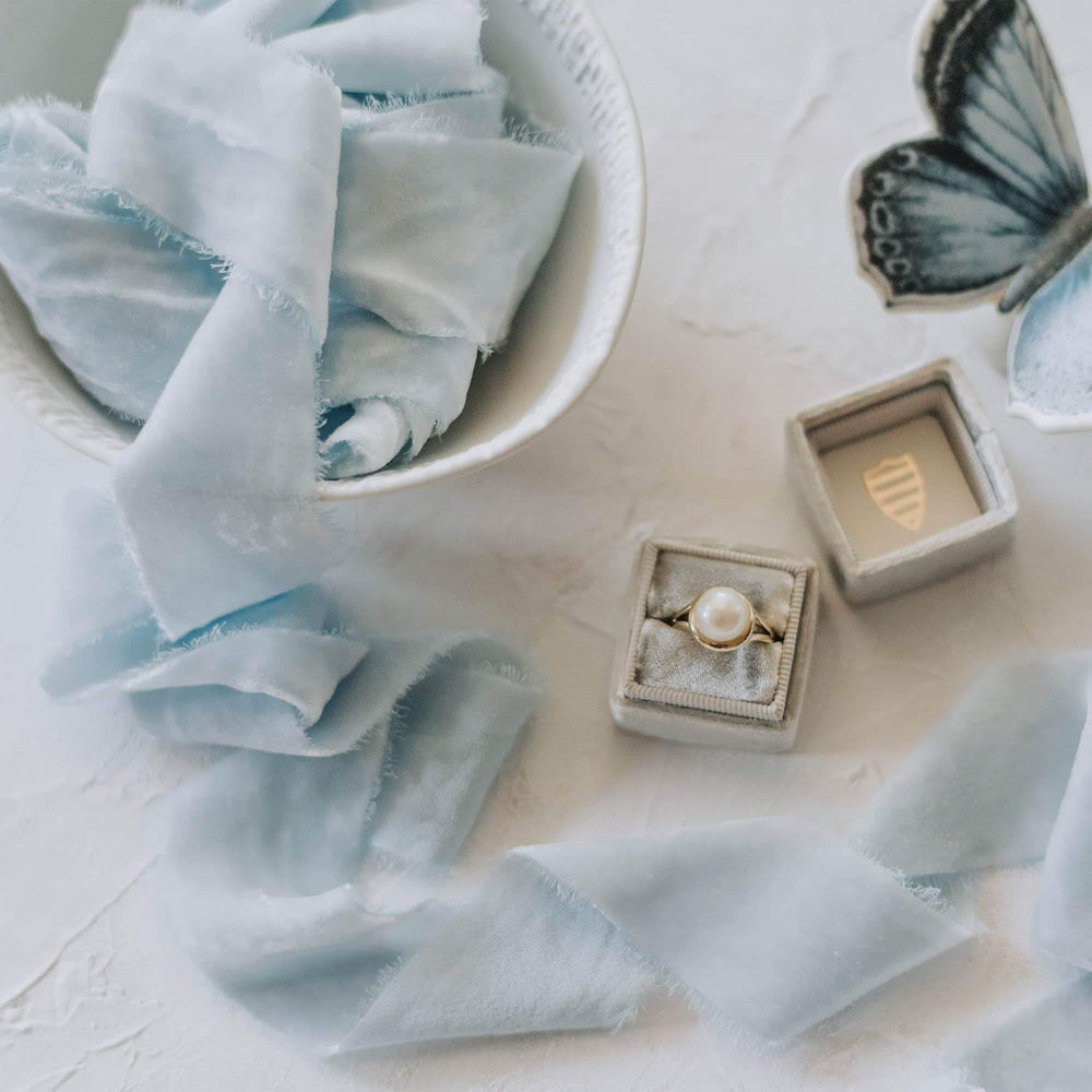 Baby Blue Velvet Ribbon