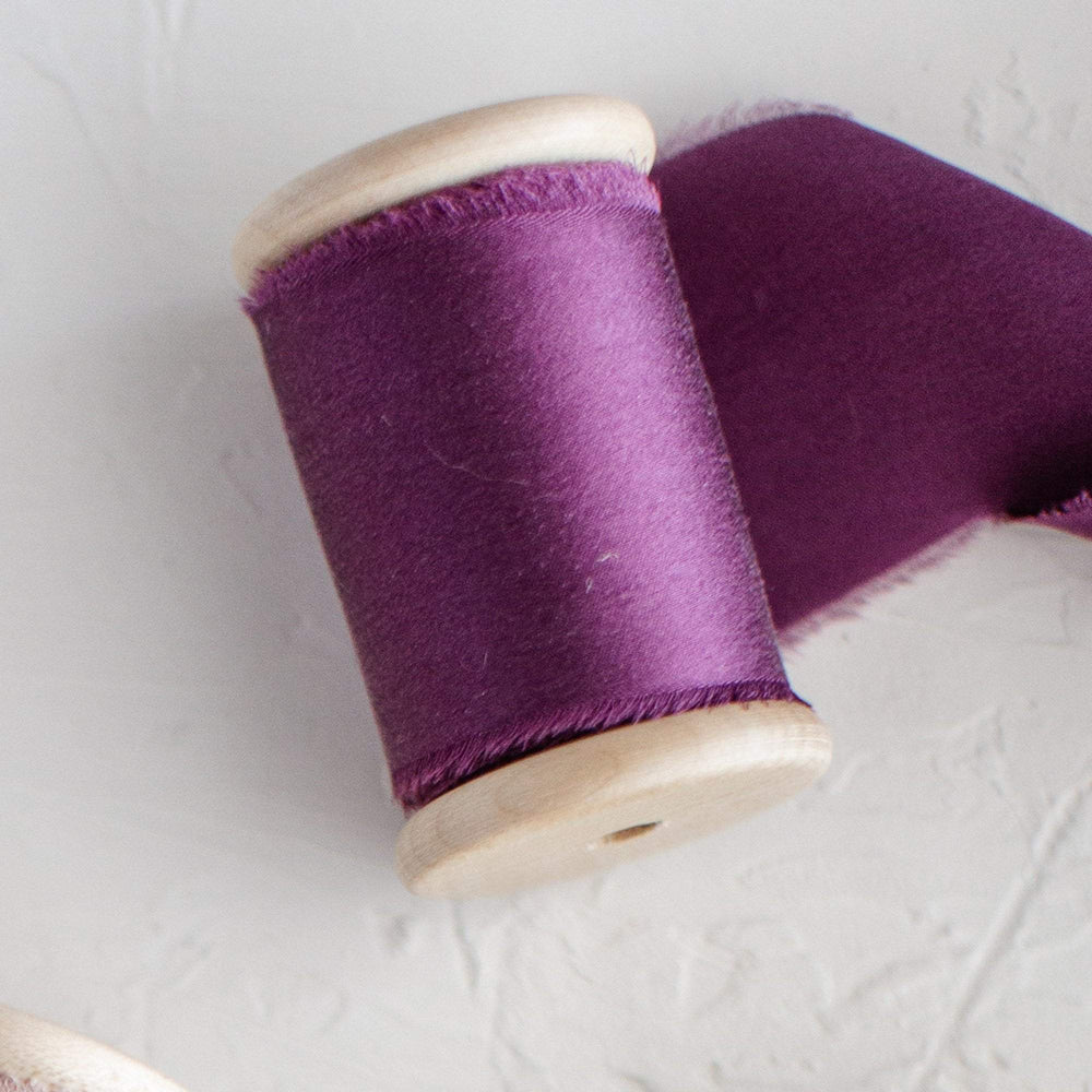 Plum purple eggplant silk ribbon