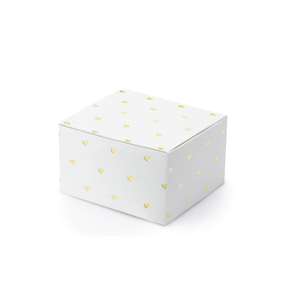 Gold Hearts Favour Box | 10Pk