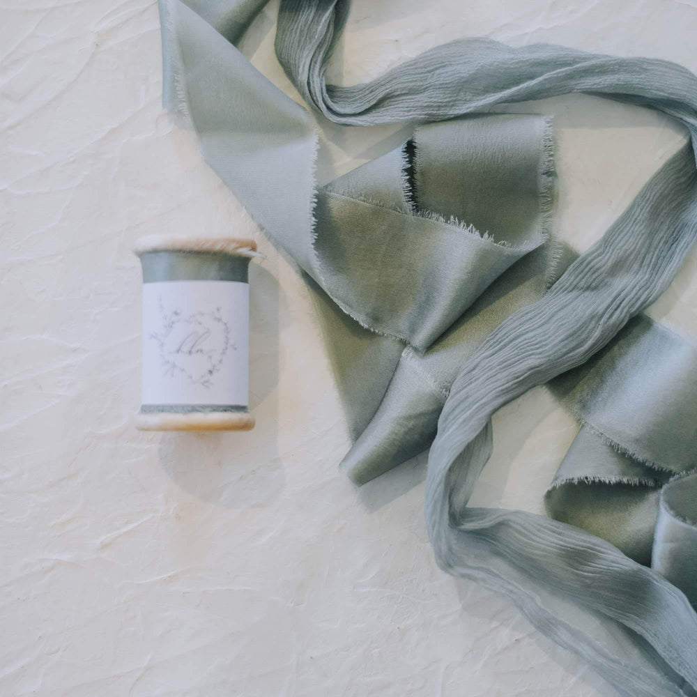 Monique - Sage Green Silk Satin Ribbon | 3m