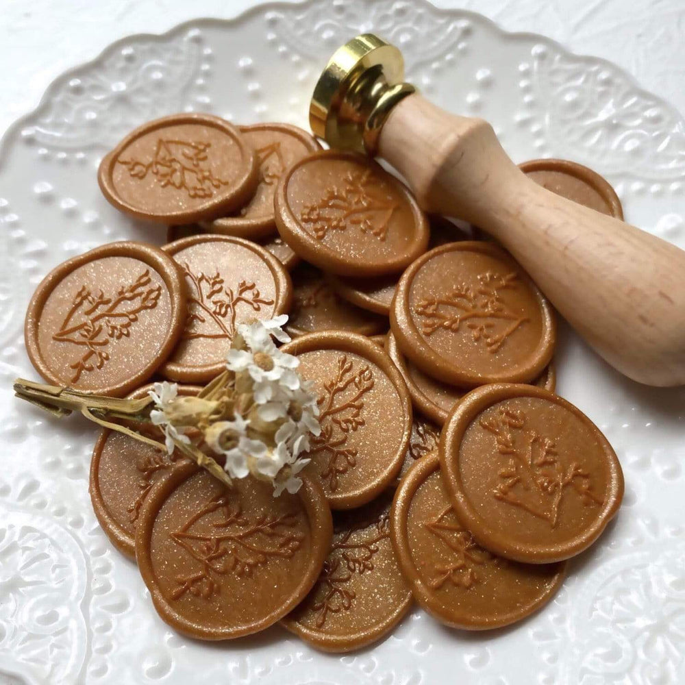 Bronze Branch Wax Seal stickers | Set of 10