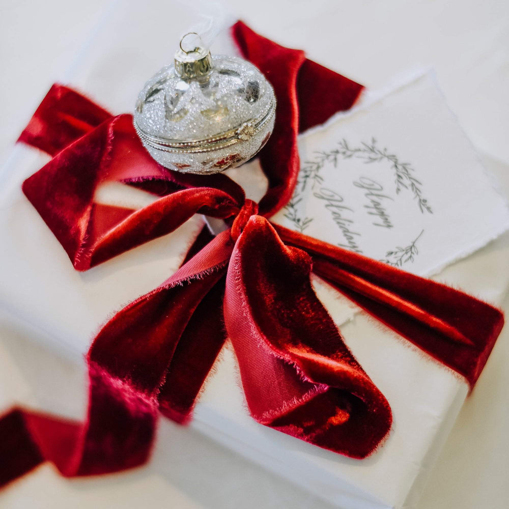 Red Robin Silk Velvet Ribbon
