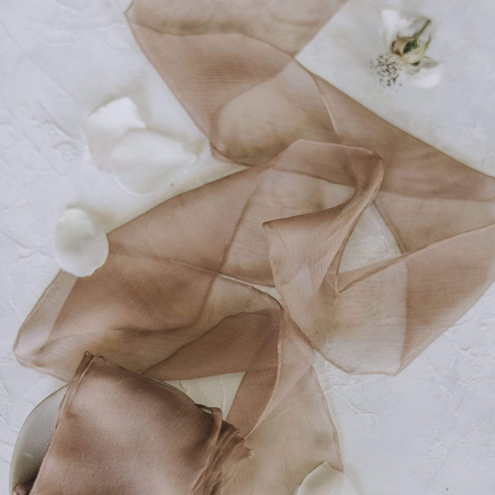 Mocha Rose Crinkle Chiffon Ribbon