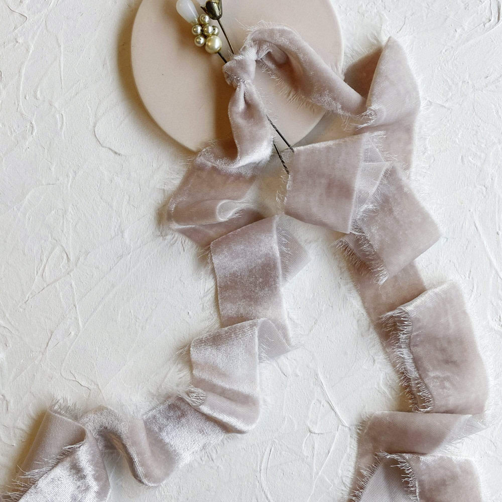 Palest Mauve Velvet Ribbon