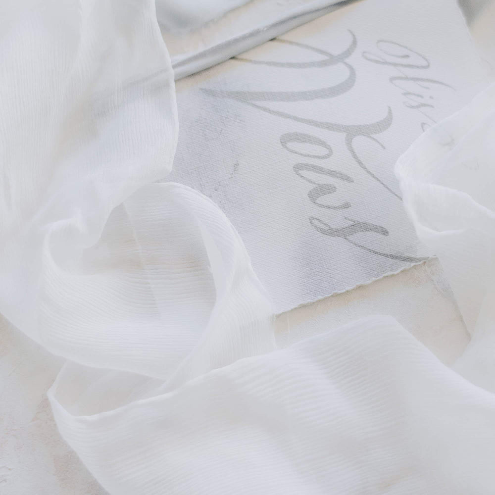 Snowdrift Crinkle Chiffon Ribbon|3m - 10cm - Silk Ribbon
