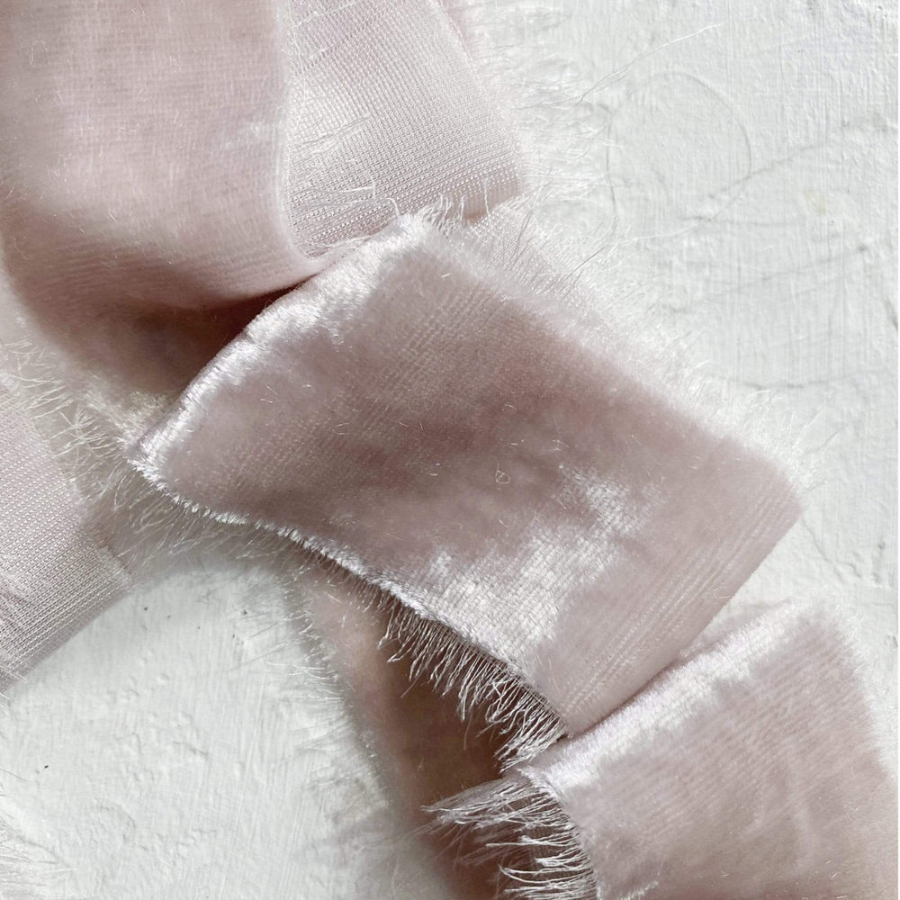 Palest Mauve Velvet Ribbon