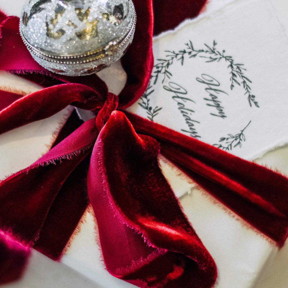 Red Robin Silk Velvet Ribbon