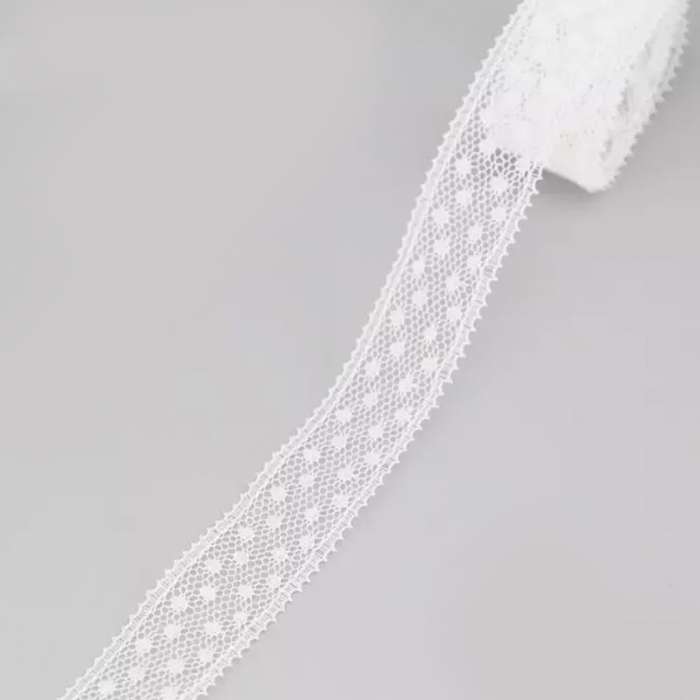 Polka Dot White Lace Ribbon