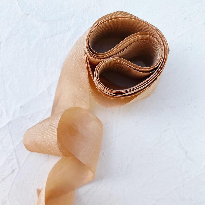 Terracotta Neat Edge Silk Ribbon | 2.5m