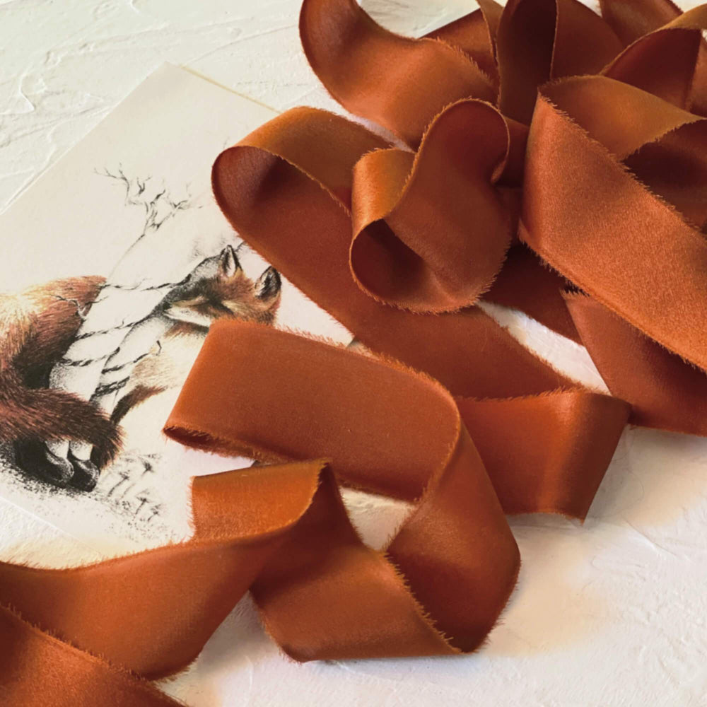 Rust Silk Satin Ribbon
